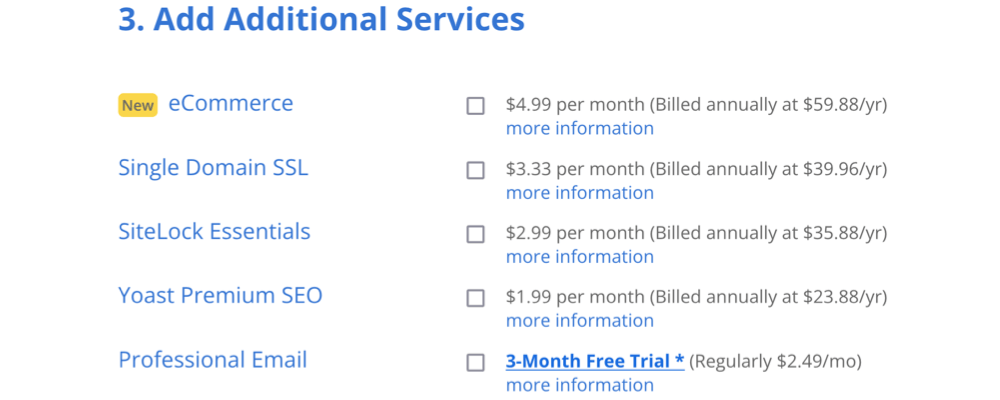 Bluehost additional services